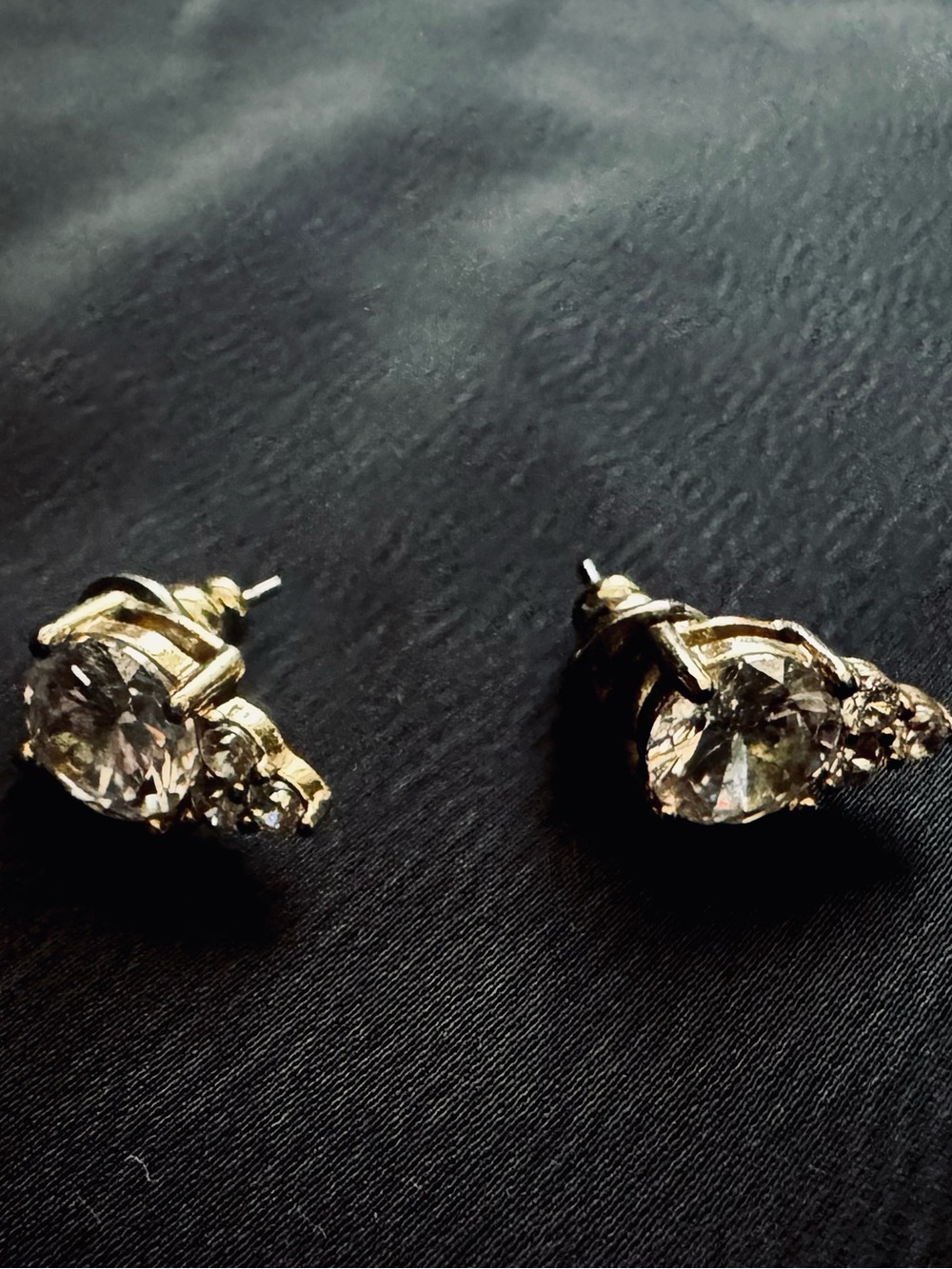 Gold Crystal Stud Earrings - Elegant Women's Jewelry